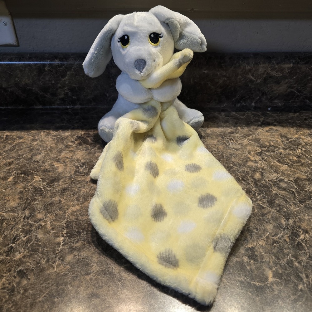 Little Beginnings Puppy‎ Dog Plush White Yellow Gray Baby Security Blanket Lovey
